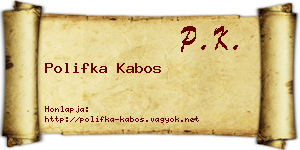 Polifka Kabos névjegykártya